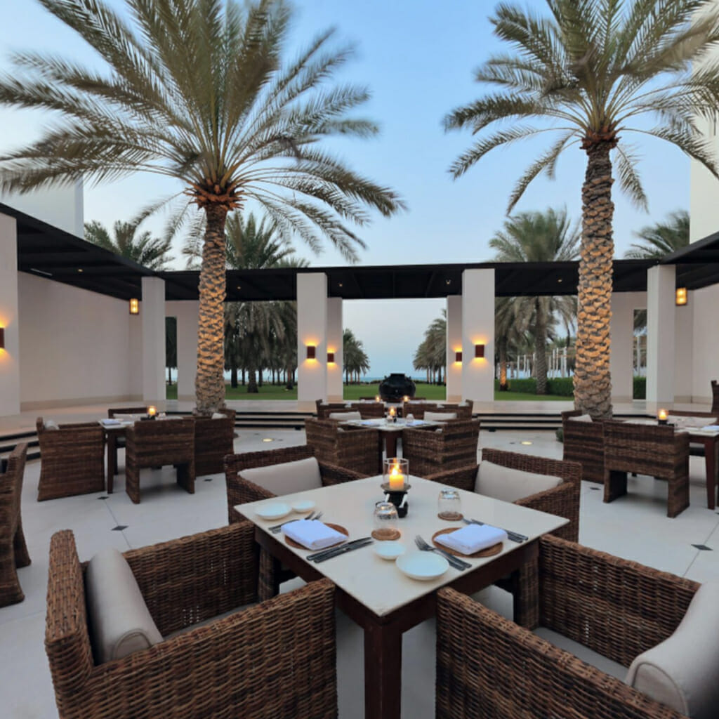the restaurant courtyard